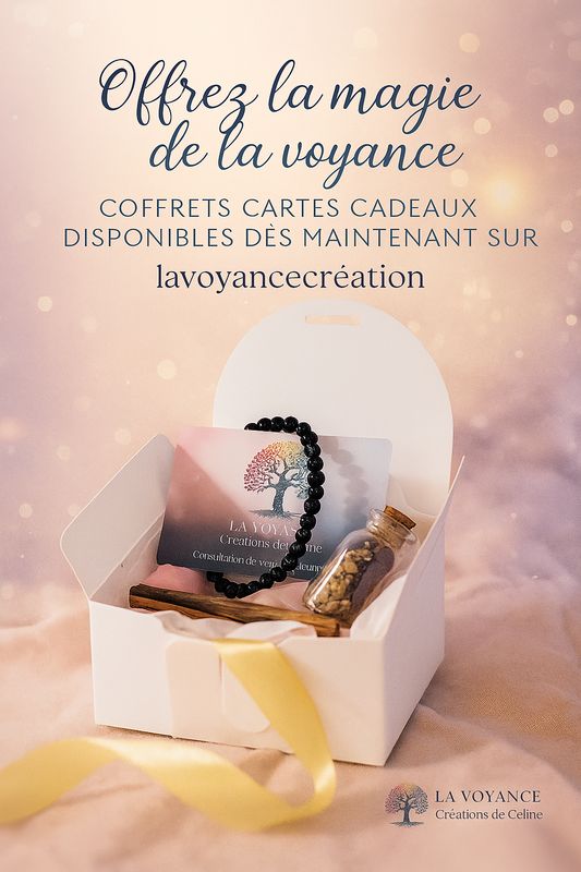 Coffret Cadeau Voyance Création – Carte + Bracelet + Fiole/Bougie (Offre Spéciale)