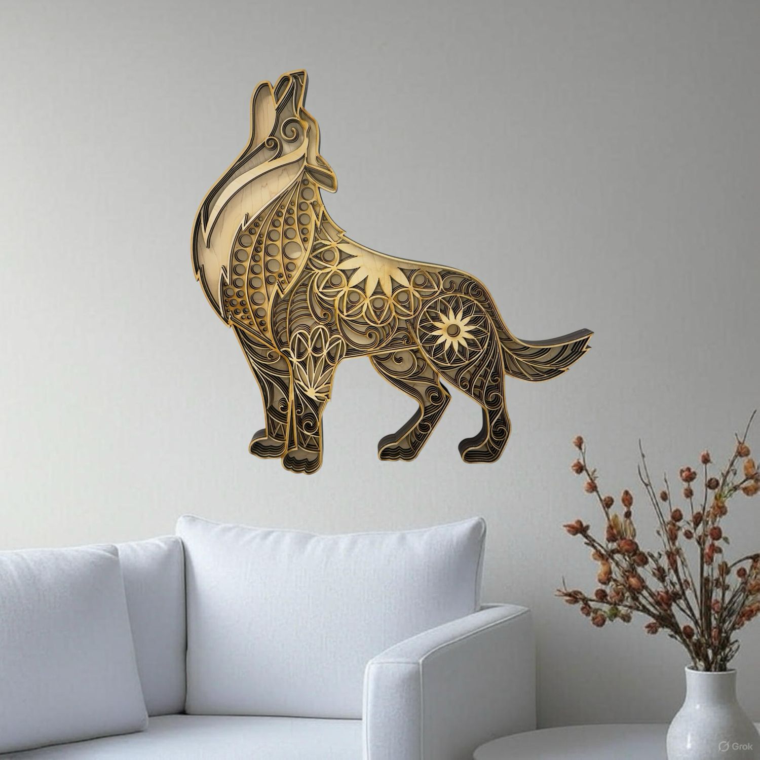 Wolf Layered Wood Art