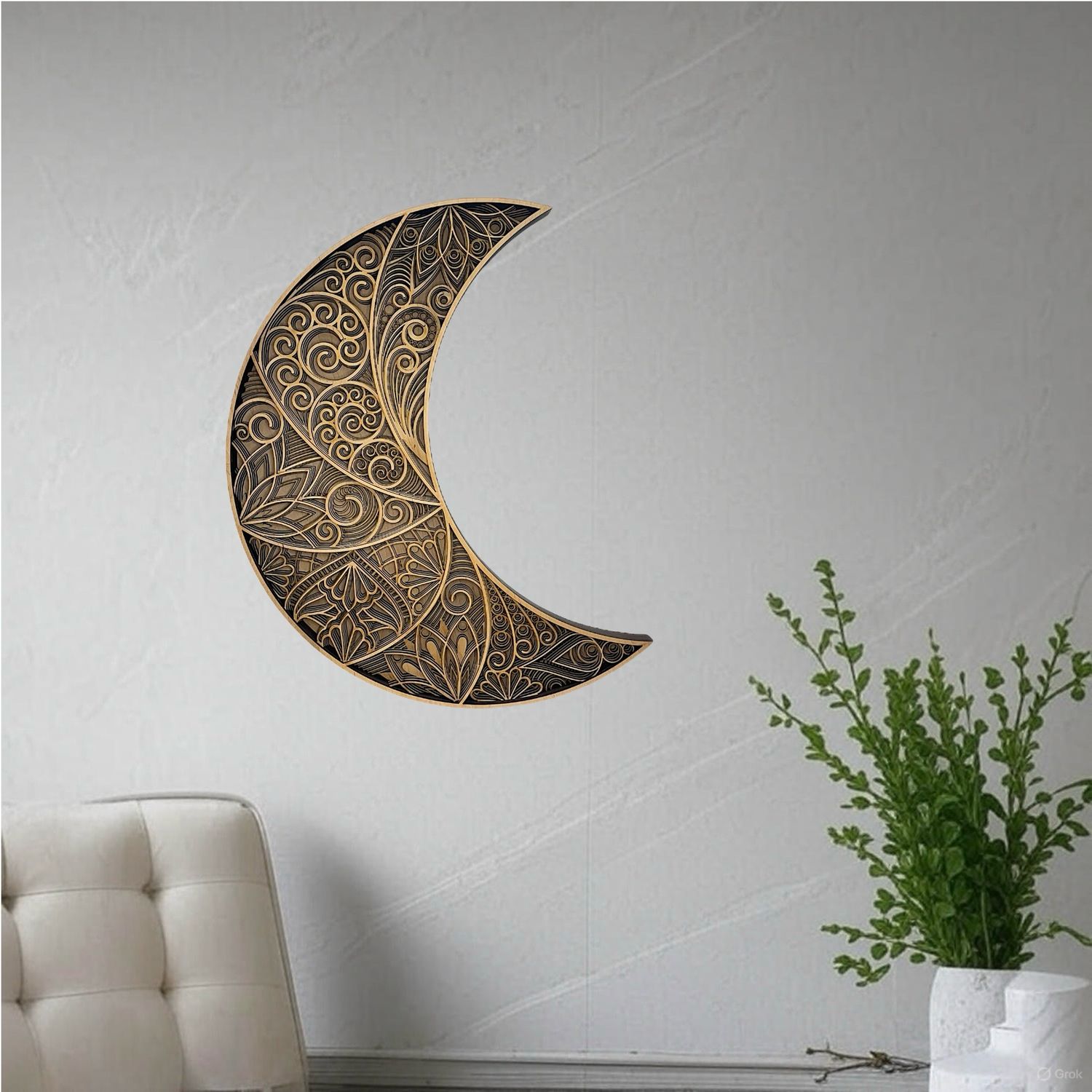 Moon Layered Wood Art