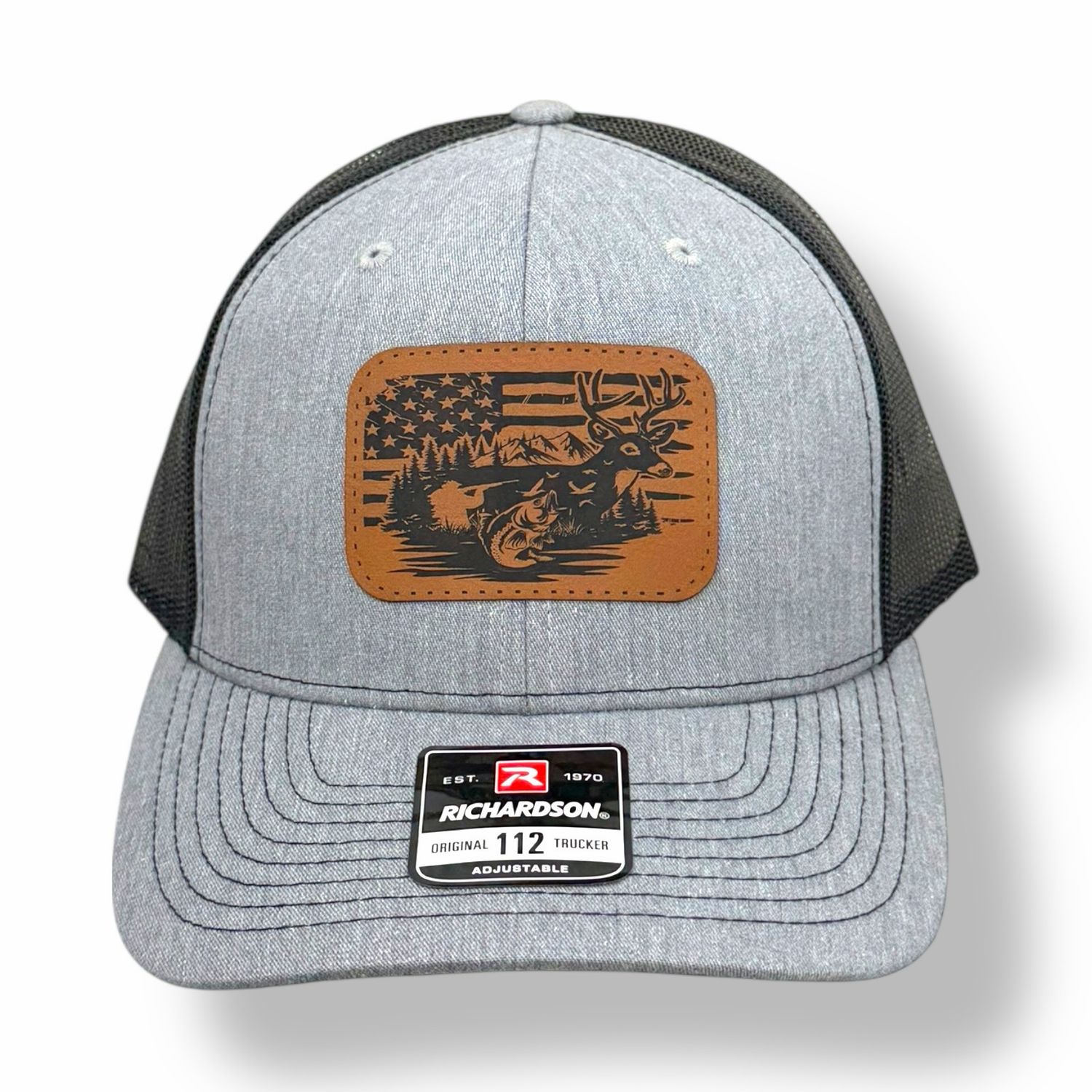 Deer Scene Leather Patch Hat