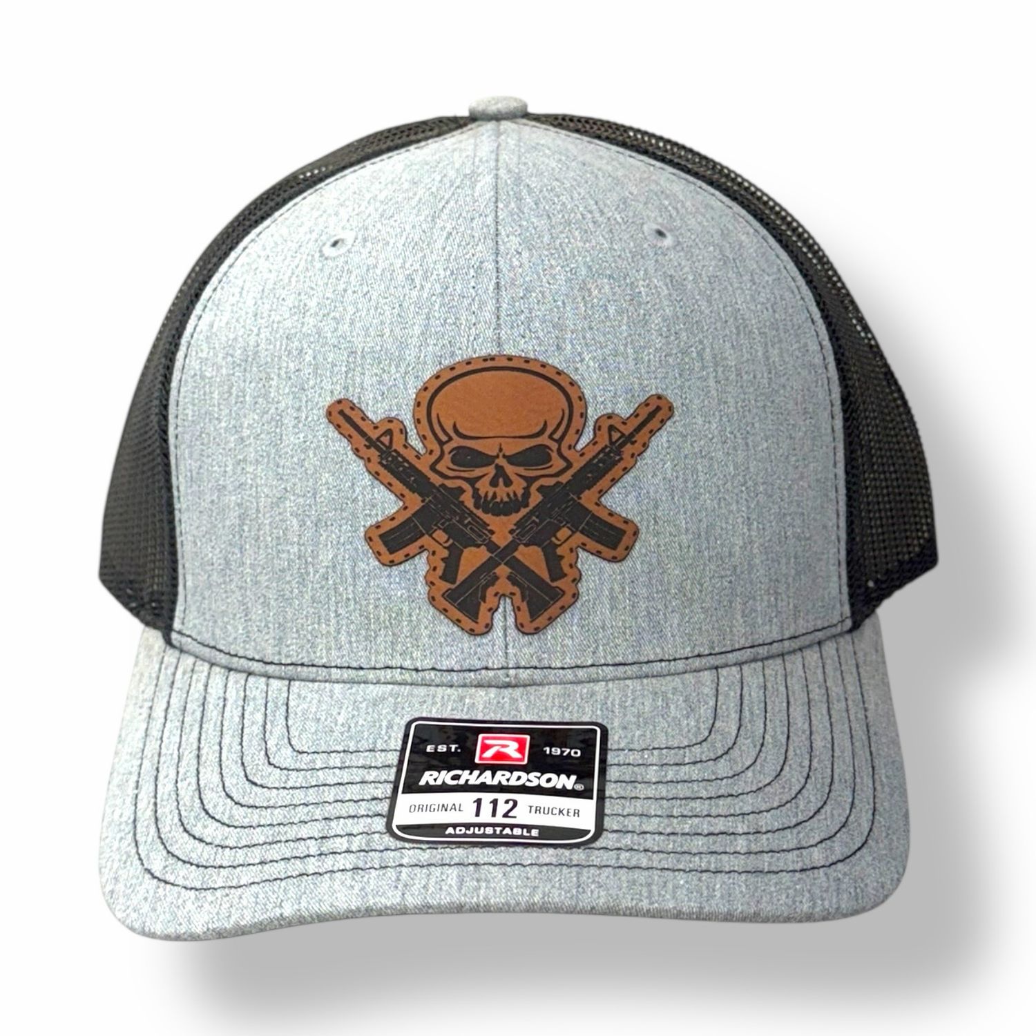 Skull and Guns Leather Patch Hat