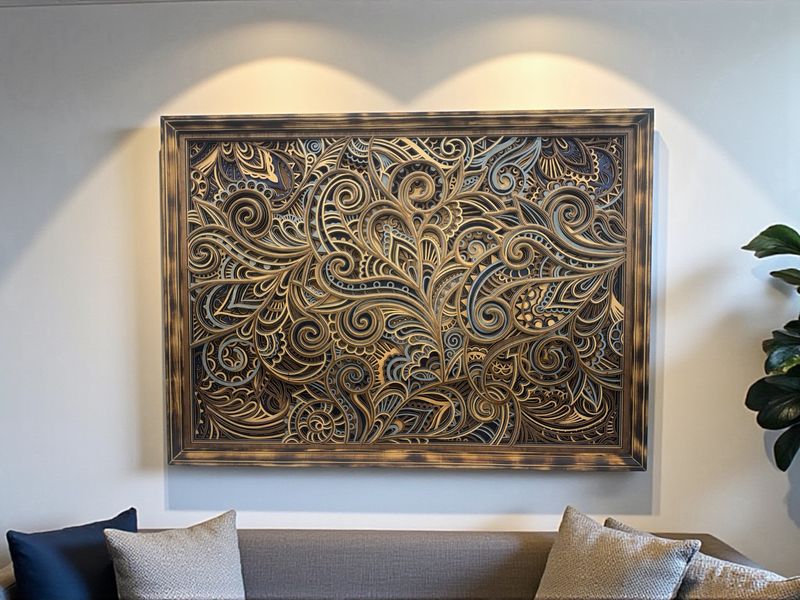 Framed Layered Wood Art