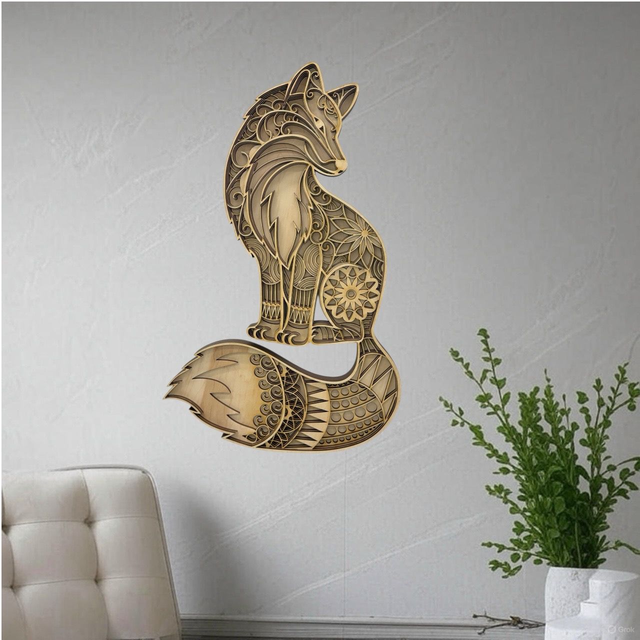 Fox Layered Wood Art