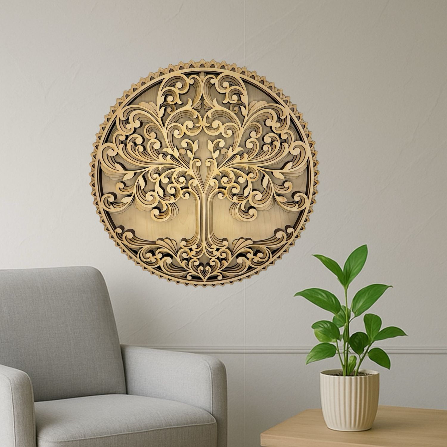 Tree of Life Layered Wood Art