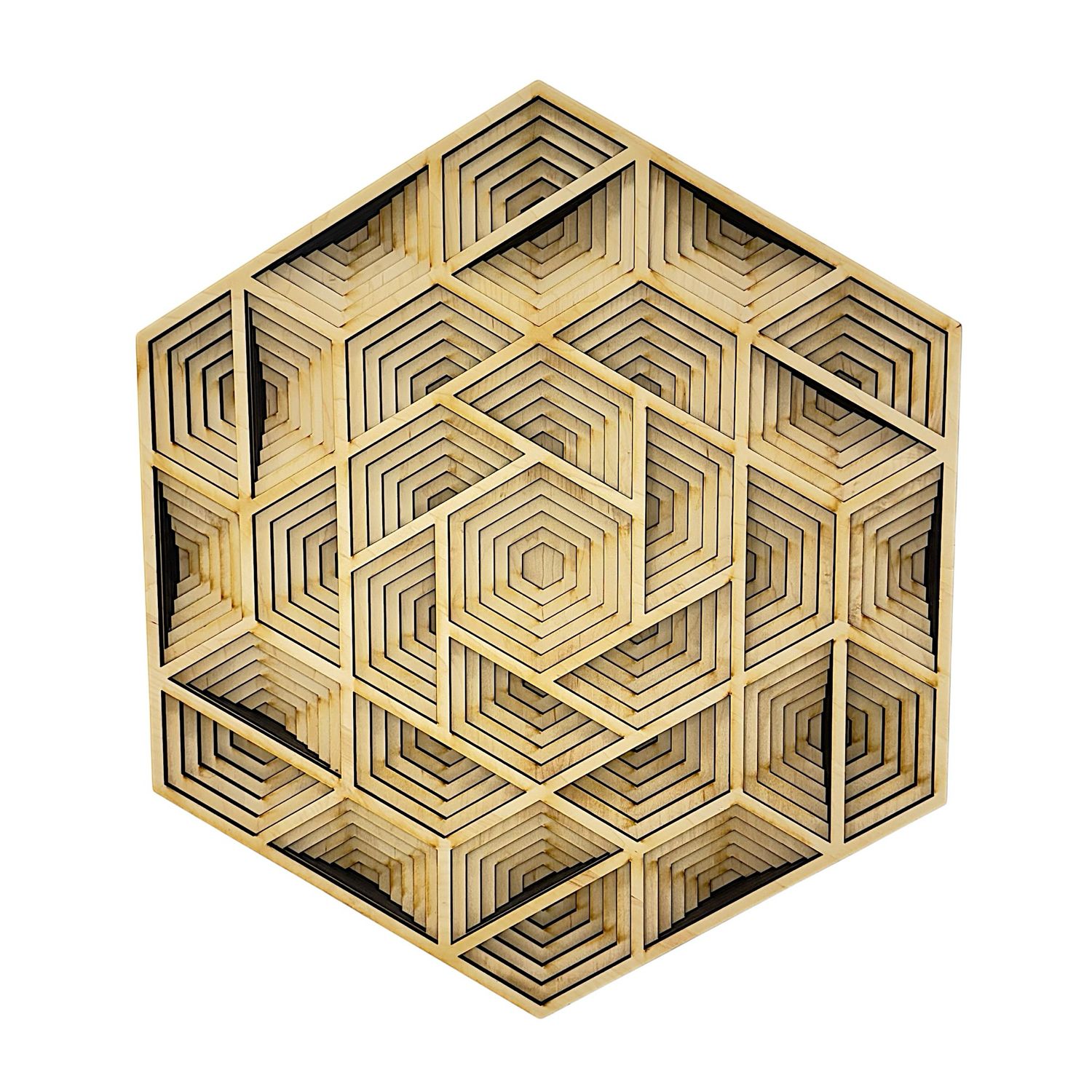 Geometric Layered Wood Art