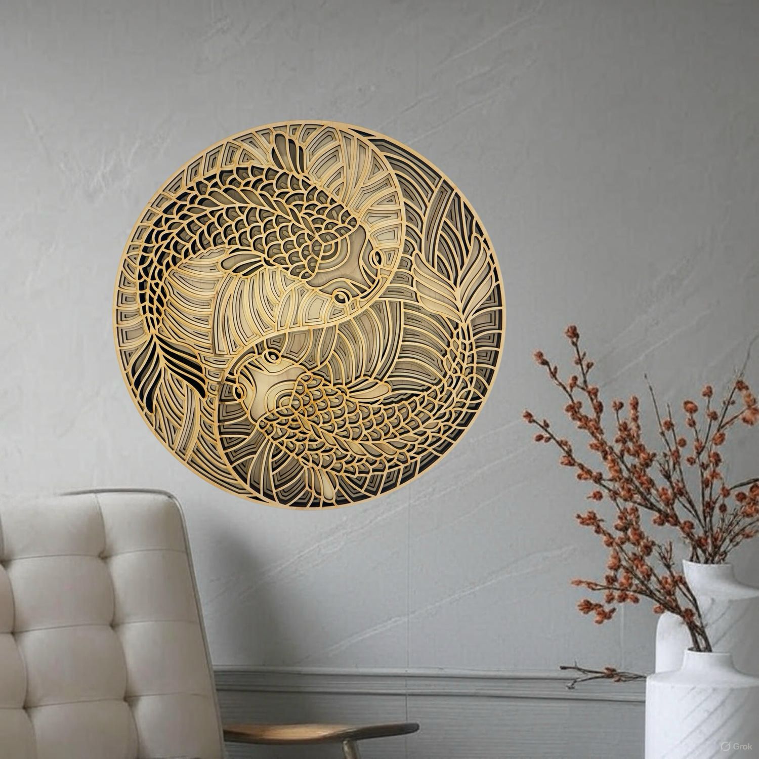Yin and Yang Layered Wood Art