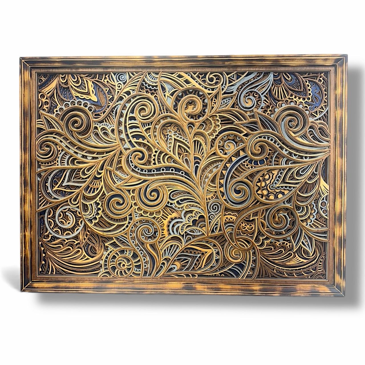 Botanical Symphony Framed Layered Wood Art