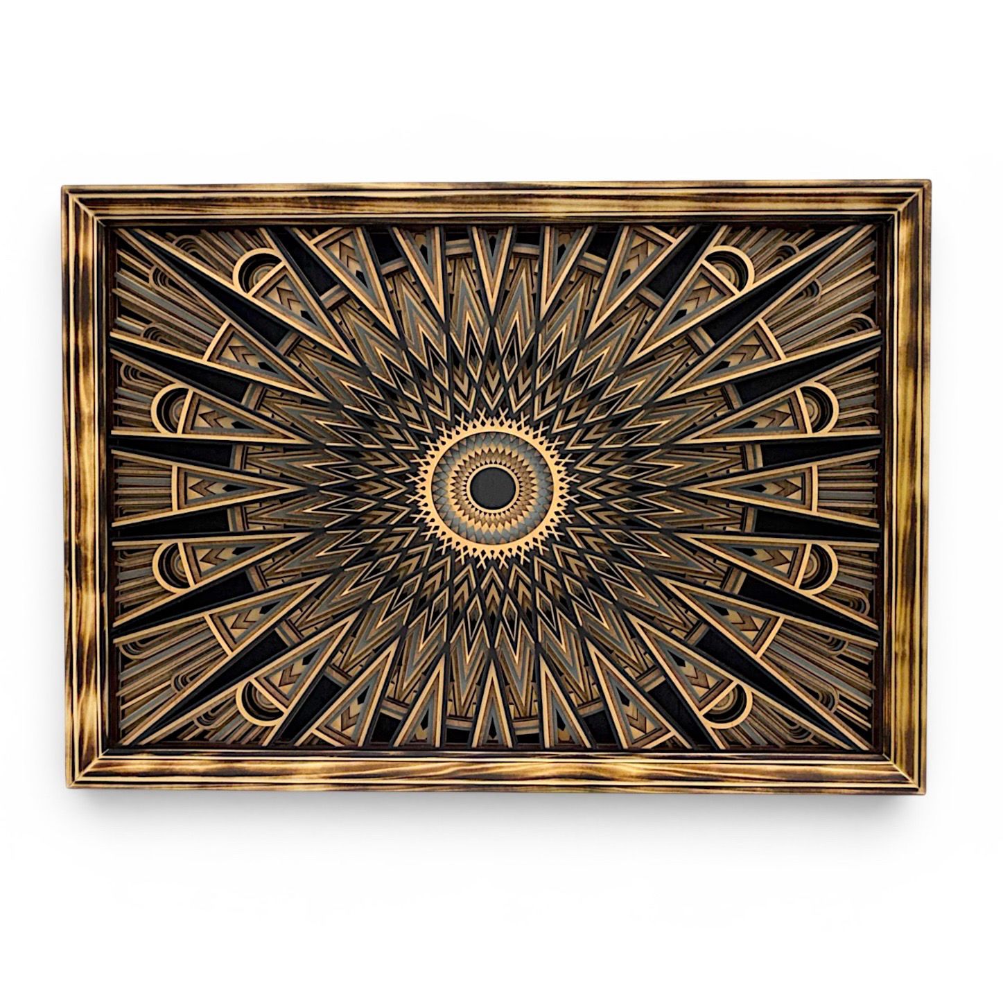 Midnight Solstice Framed Layered Wood Art