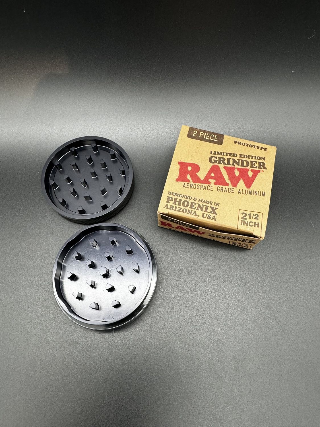 raw limited edition aerospace grade aluminum grinders 2 1/2 inch
