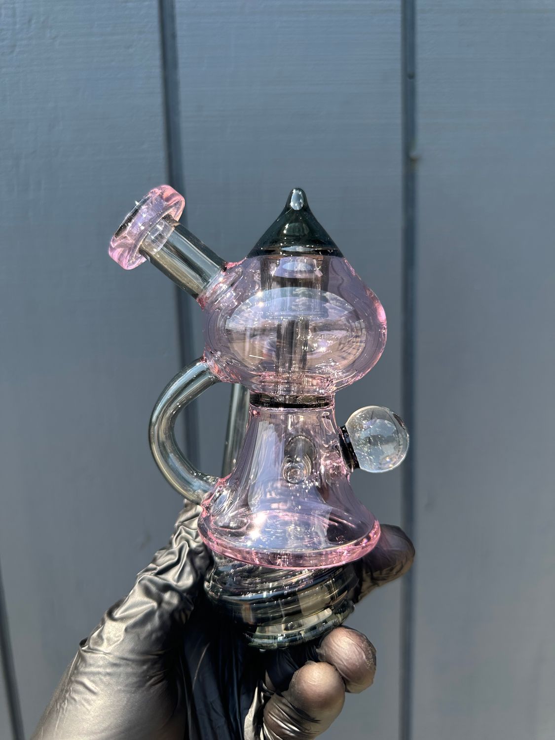 Phoenix Glass Upright Recycler for Puffco Peak Pro 6&quot; -, Color: Pink