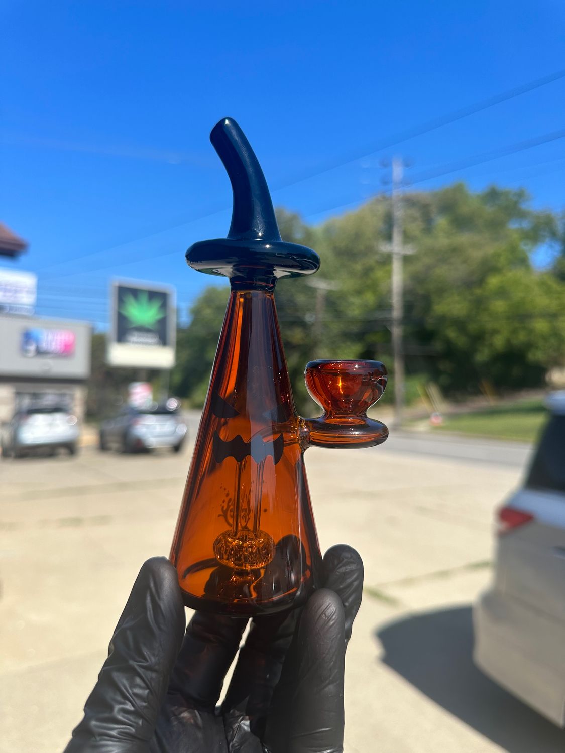 Pulsar pumpkin Witch Glass Bubbler -, Size: 6.5&quot;