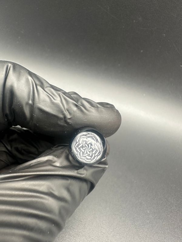 keys glass joystick cap - black &amp; white design