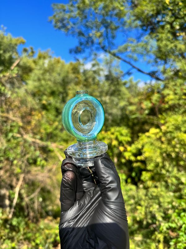 Randohm glass Ohm dry top (Carta) - Green Stardust over Ghost
