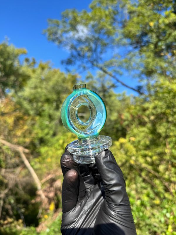Randohm glass ohm dry top (Puffco) - Green Stardust over Ghost
