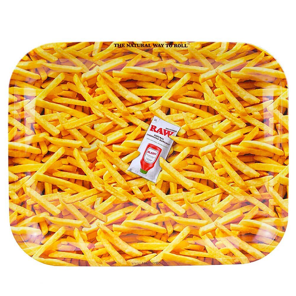 Raw Metal Rolling Tray 13&#39; x 11&quot; - Large, Color: French Fries