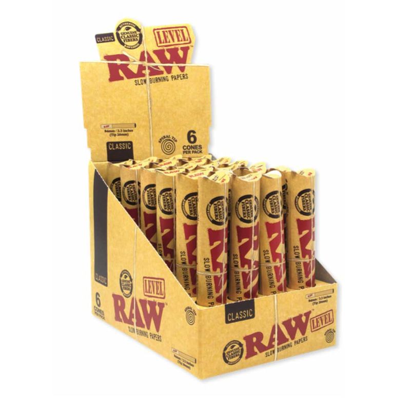 Raw Classic Level Cannon Style Cone 84mm - 6 pack