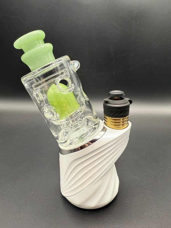 Randohm glass straight fab (Puffco)- green stardust ghost
