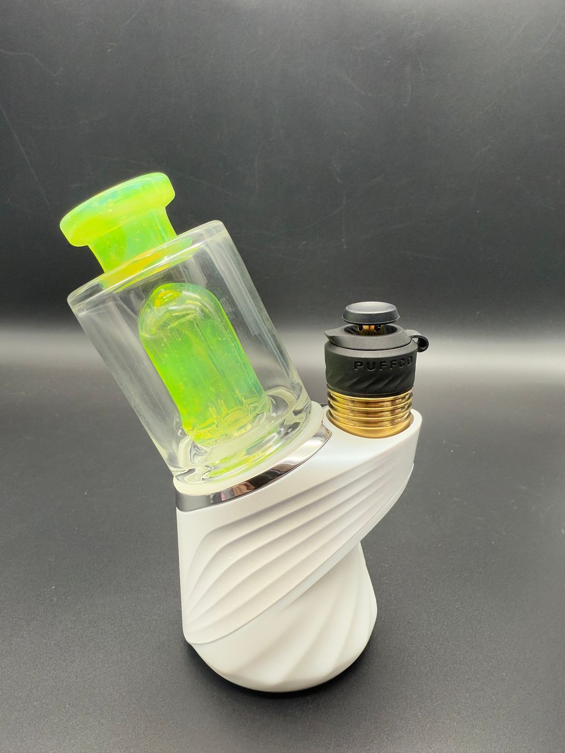 Randohm glass mini chugger top (Puffco)- Slyme &amp; ghost mix