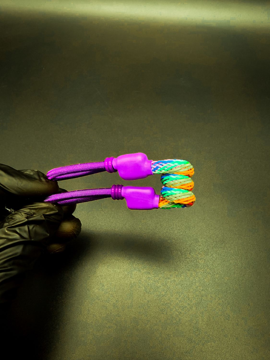 tuff tether premium pivot coil tether- Twisted rainbow
