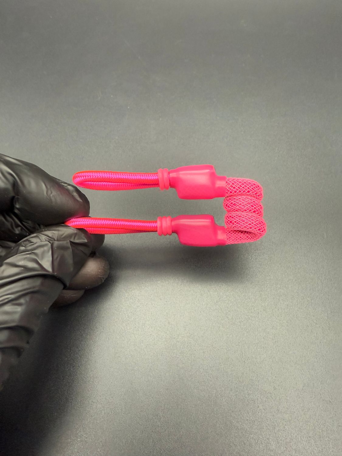 tuff tether premium pivot coil tether- hot pink