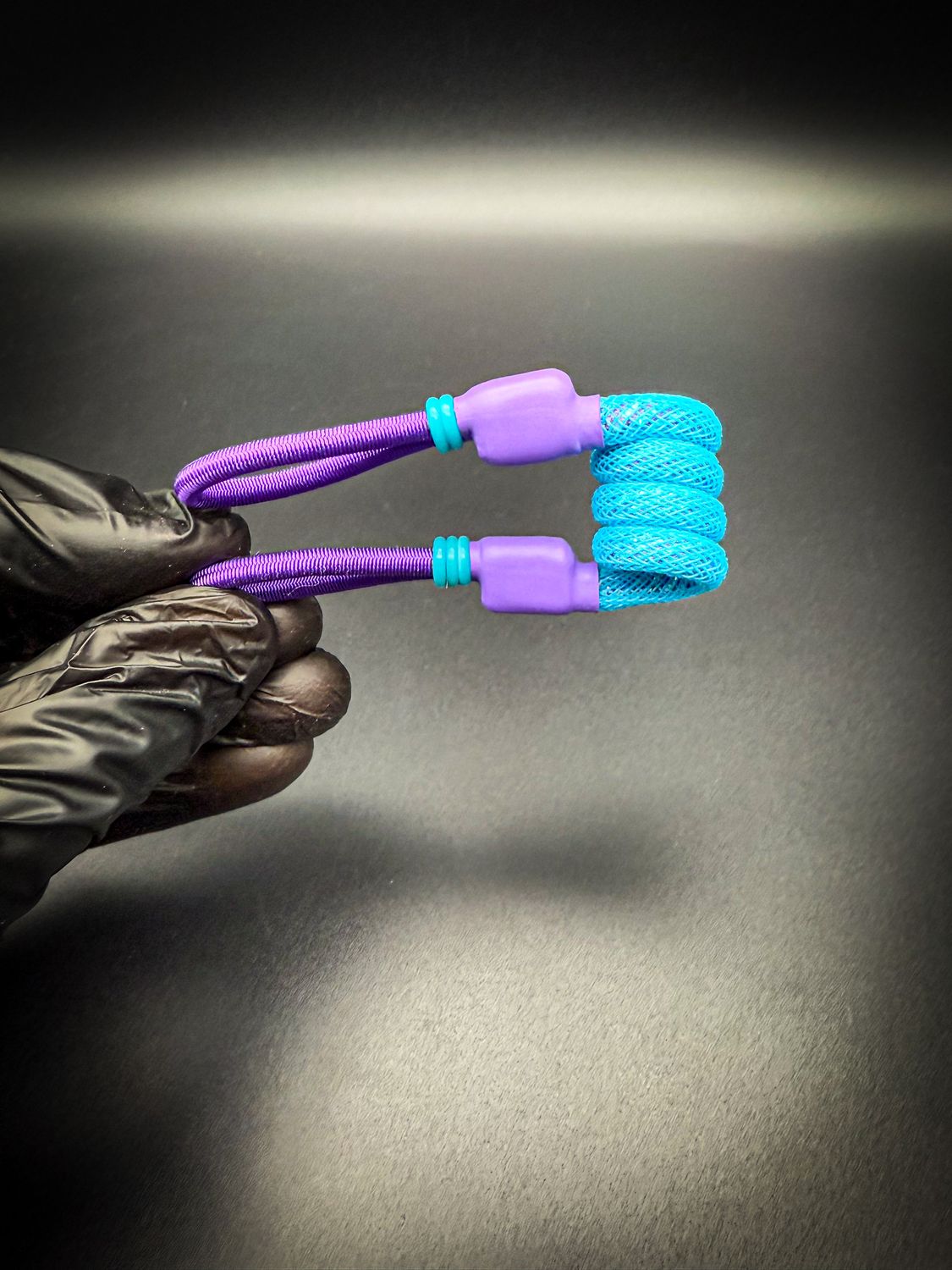 tuff tether premium original coil tether- blue purp