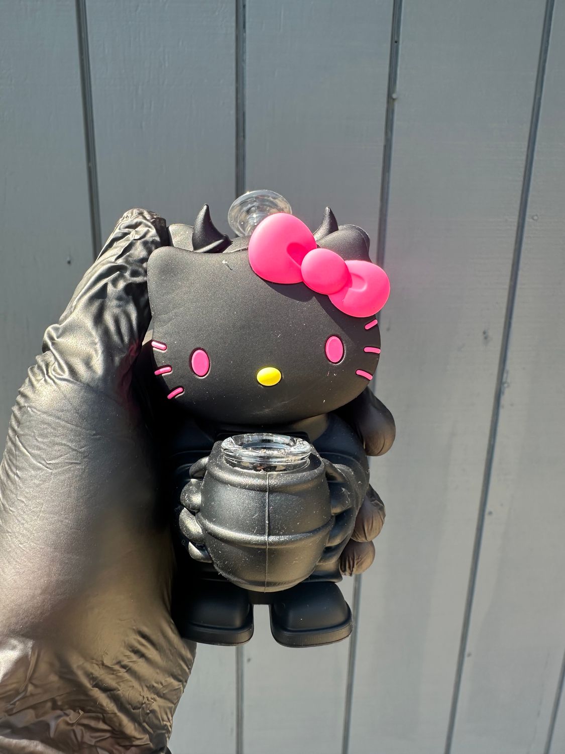 hello kitty silicone water pipe, Color: black