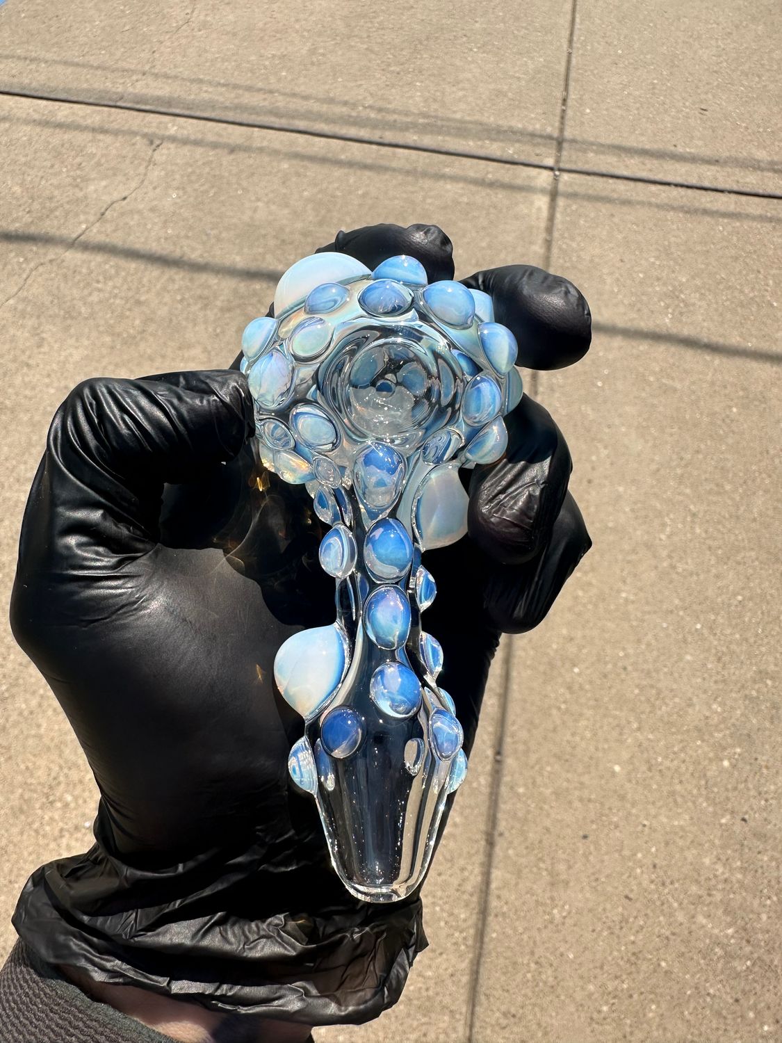 Phoenix Glass Dot Bubble Handpipe Assorted 4.6&quot;, Color: White