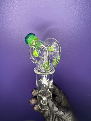 Ery Glass Double Disk Colored Dr. Dabber Switch Go Attachment with matching cap