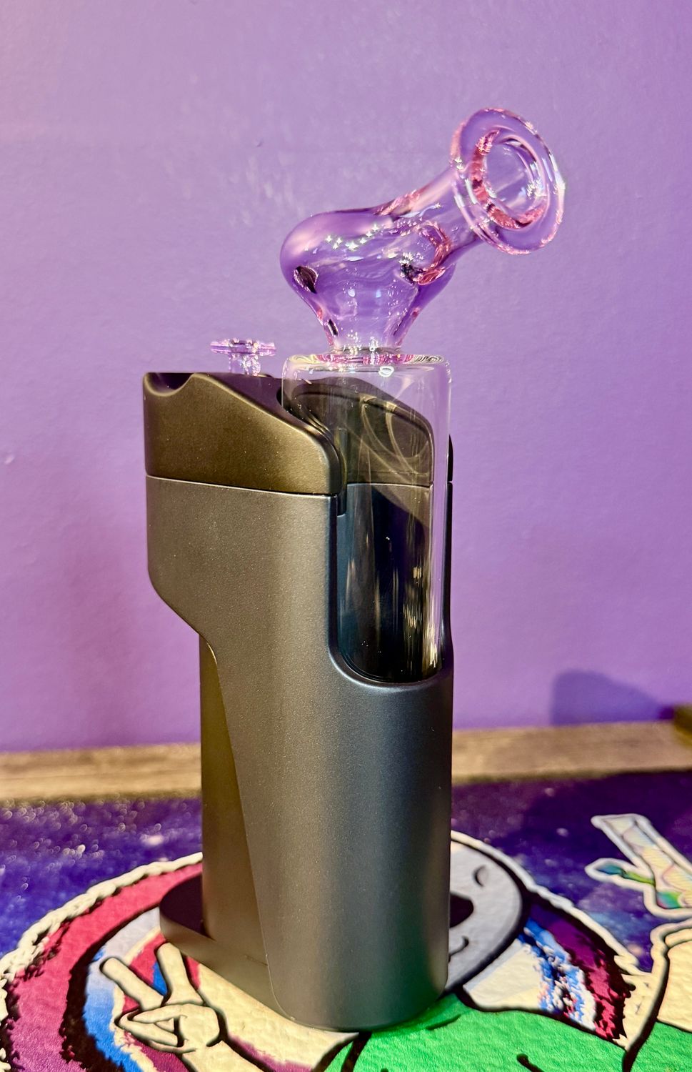 Charlie shaw glass Dr.Dabber Switch Go DRY top with matching cap- purple
