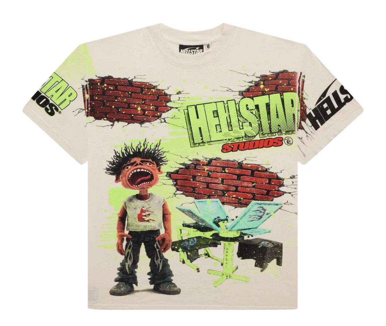 Hellstar Studios &#39;Brick Wall&#39; Tee Cream , Size: | XL |