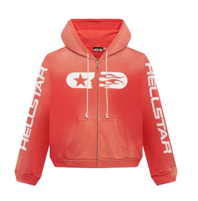 HellStar Studios &#39;Vintage Wash&#39; Zip Up, Color: Red, Size: | XS |