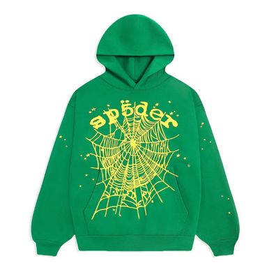 Sp5der &#39;Star OG Web V2&#39; Hoodie Slime Green