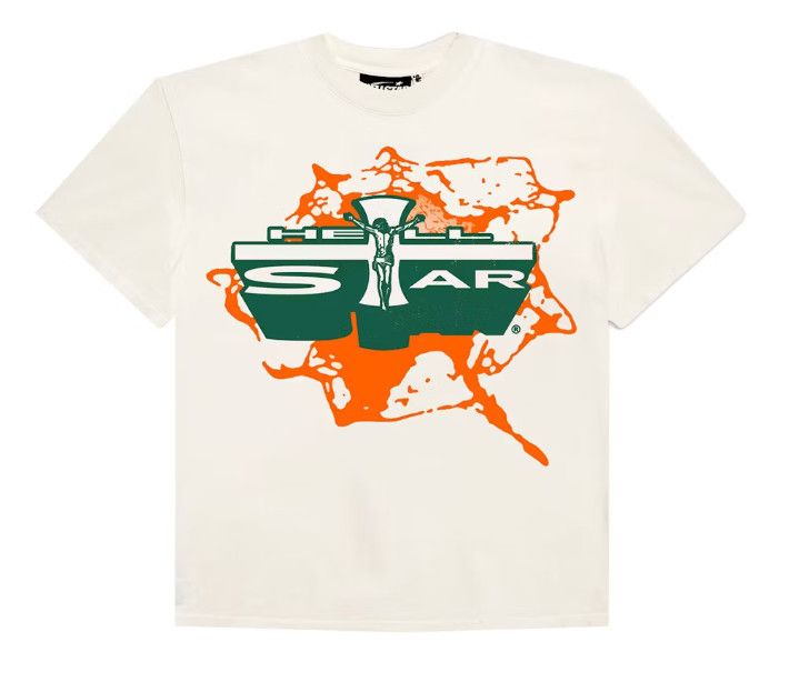 HellStar Studios &#39;Jesus&#39; Tee, Color: Miami / Cream, Size: | XS |