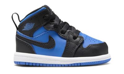 TD Air Jordan 1 Mid &#39;Black Royal&#39;