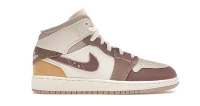 GS Air Jordan 1 Mid &#39;Taupe Haze Craft&#39;