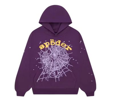 Sp5der &#39;Star OG Web V2&#39; Hoodie Purple