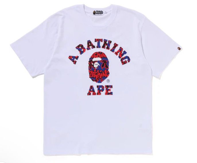 Bape 'Graffiti Camo College Text' Tee
