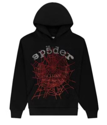 Sp5der &#39;Rhinestone OG Web V2&#39; Hoodie Black