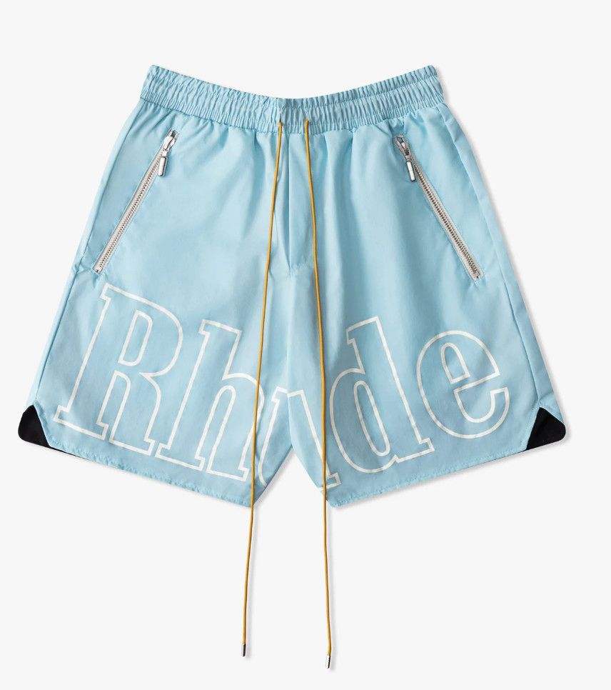 Rhude &#39;RH Logo&#39; Nylon Shorts Sky Blue