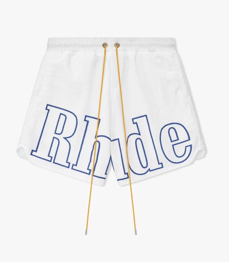 Rhude RH Logo&#39; Track Shorts White / Blue