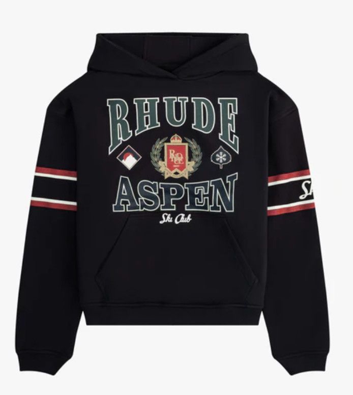Rhude &#39;Aspen Ski Crest&#39; Hoodie VTG Black