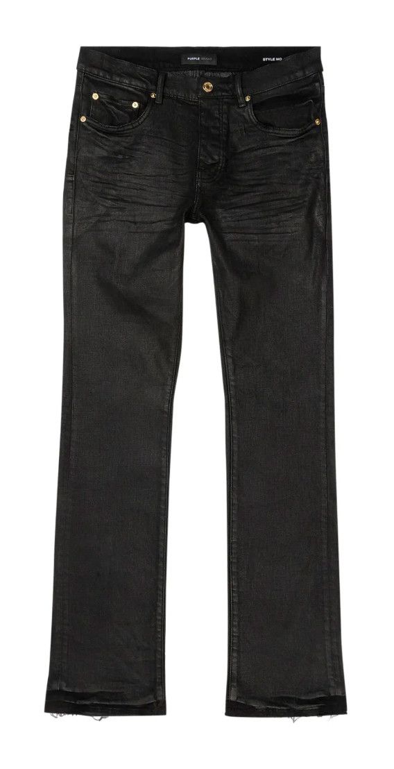 Purple Brand P004 &#39;Pressed Coated Black Flare&#39; Jeans