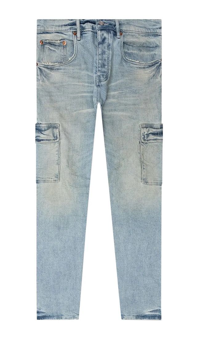 Purple Brand P004 &#39;Worn Light Indigo Cargo&#39; Jeans