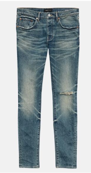 Purple Brand P001 &#39;VTG Knee Blowout Mid Indigo&#39; Jeans