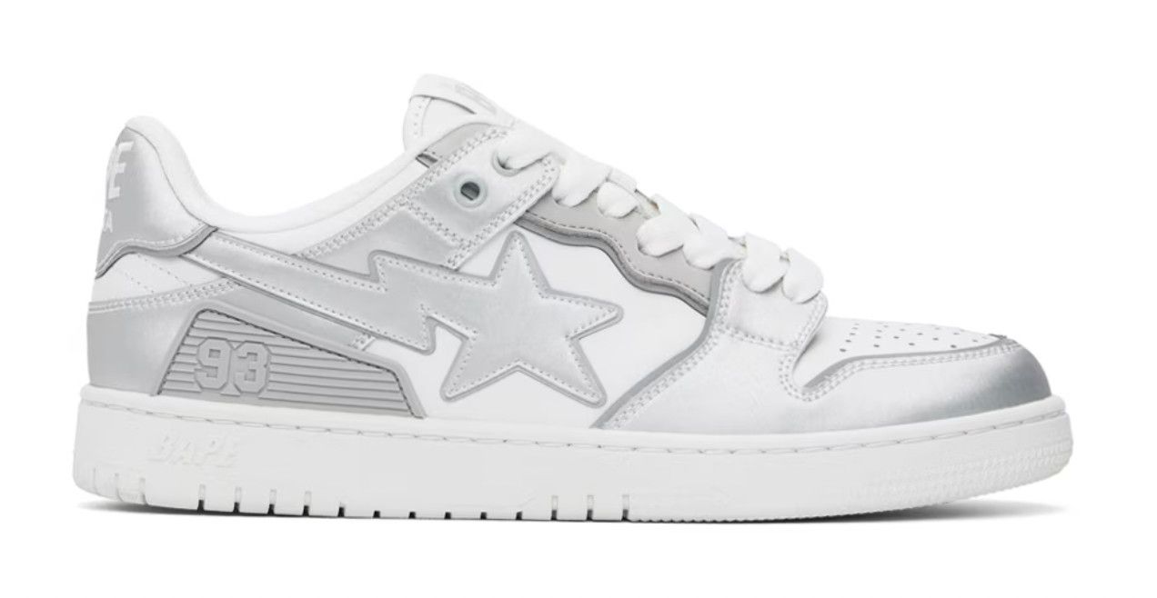 A Bathing Ape BAPE SK8 STA #4 &#39;White Silver&#39;