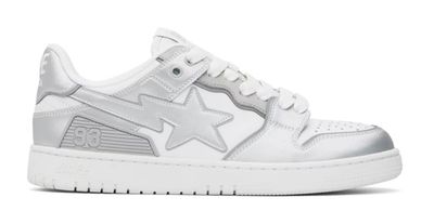 A Bathing Ape BAPE SK8 STA #4 &#39;White Silver&#39;