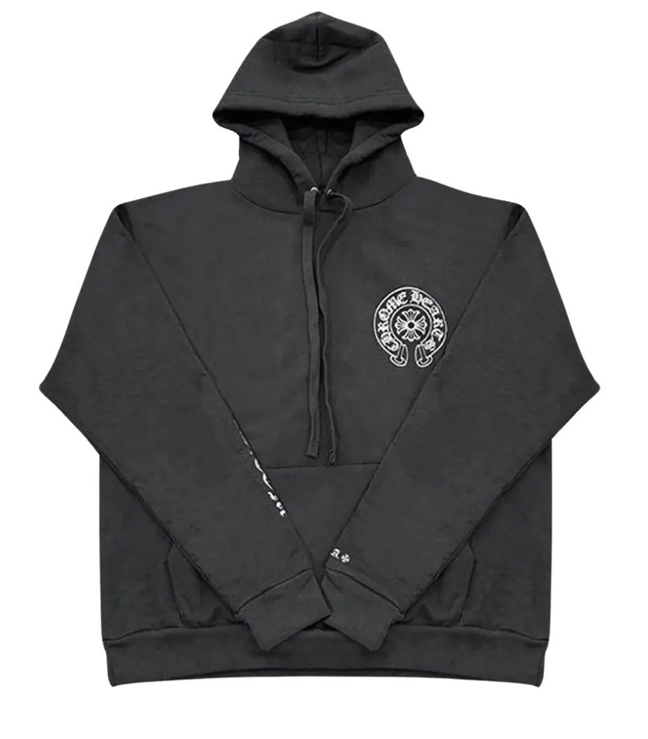 Chrome Hearts &#39;Silver Glitter HorseShoe&#39; Hoodie Black, Size: | M |