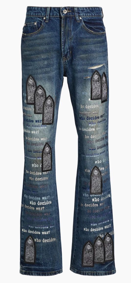 Who Decides War &#39;Scripture Embroidered&#39; Jeans