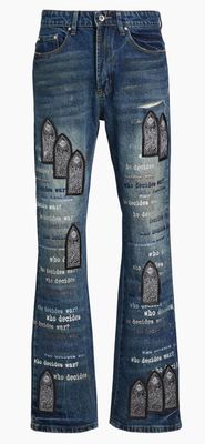 Who Decides War &#39;Scripture Embroidered&#39; Jeans