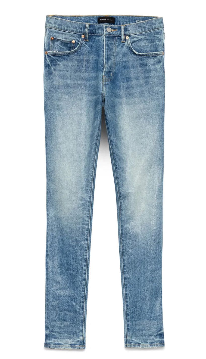 Purple Brand P001 LR &#39;Light Indigo Coated&#39; Jeans